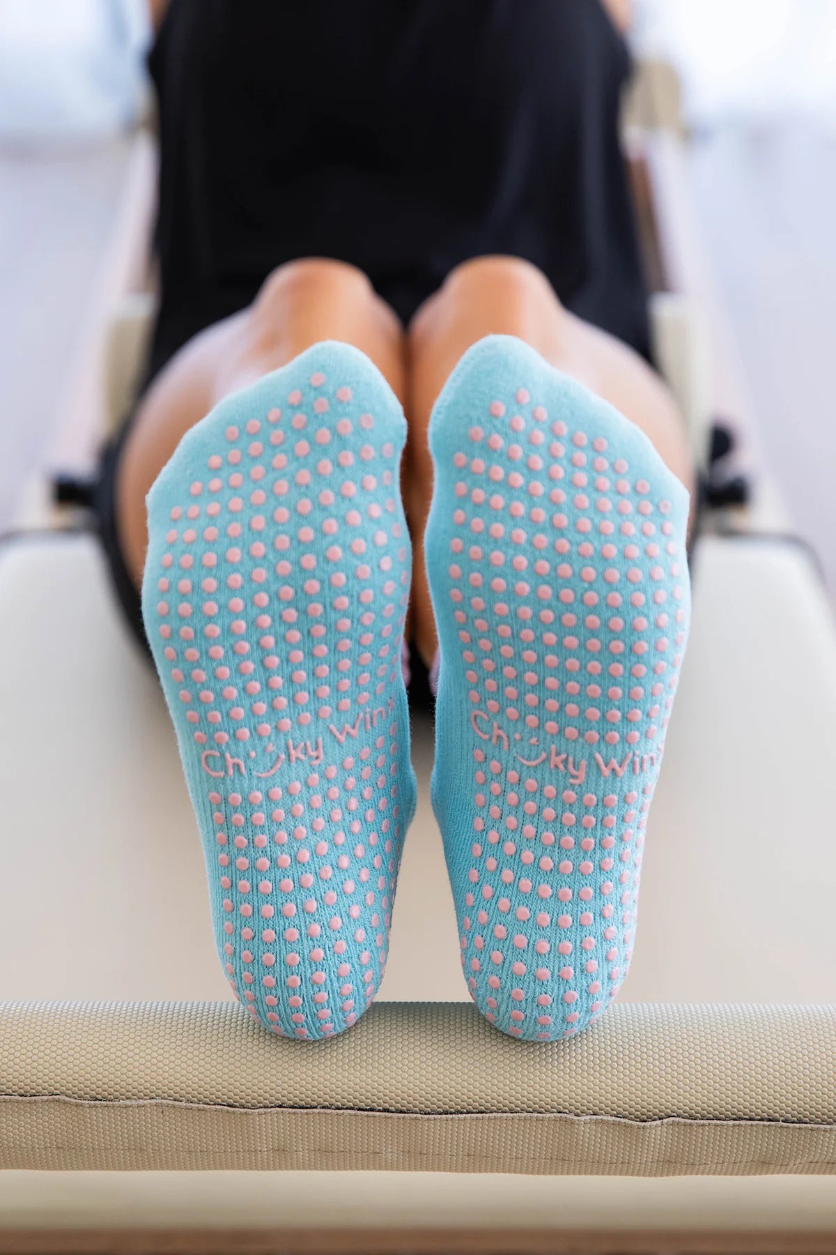 Frilly Blue Grip Socks