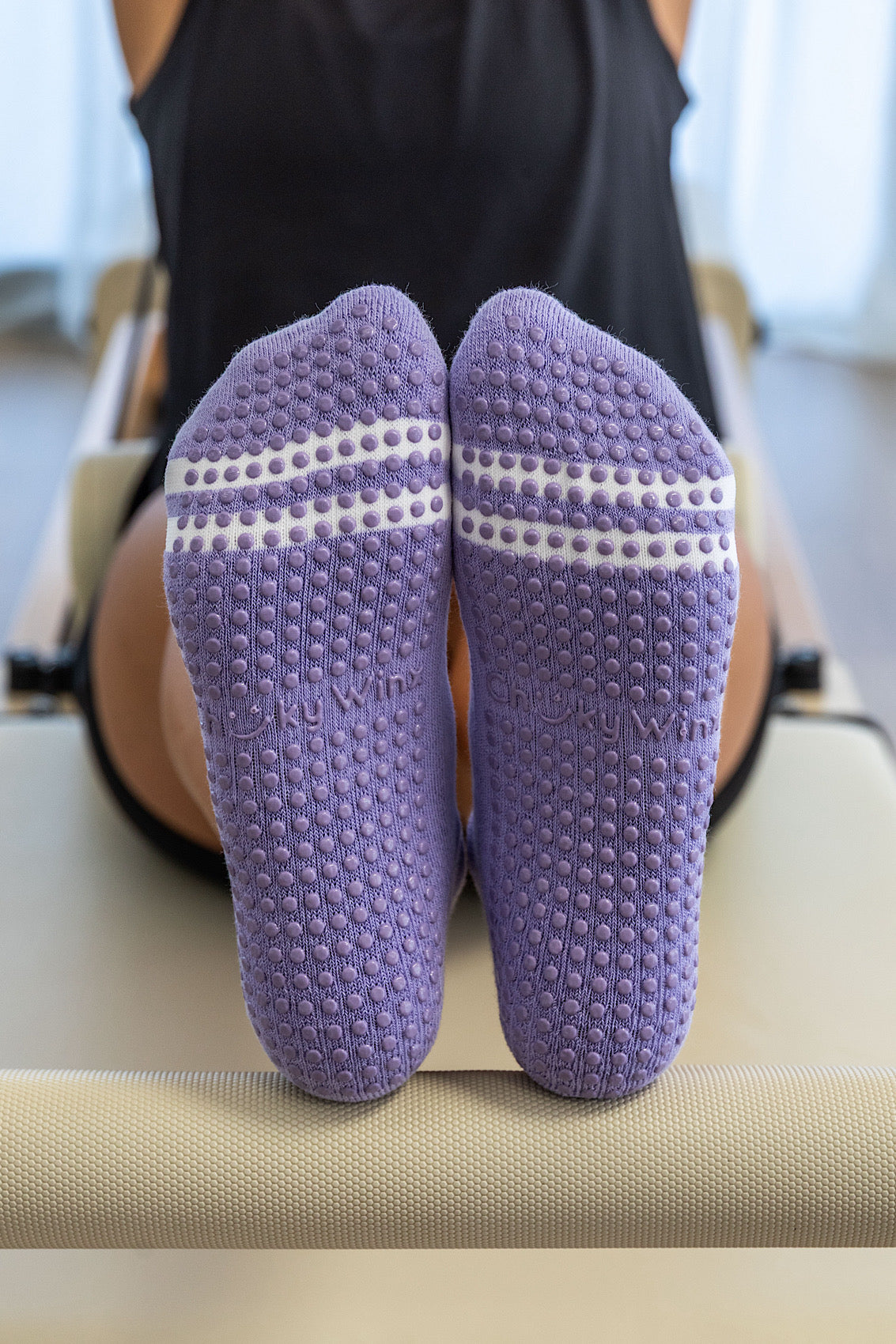 Purple Ankle Grip Socks