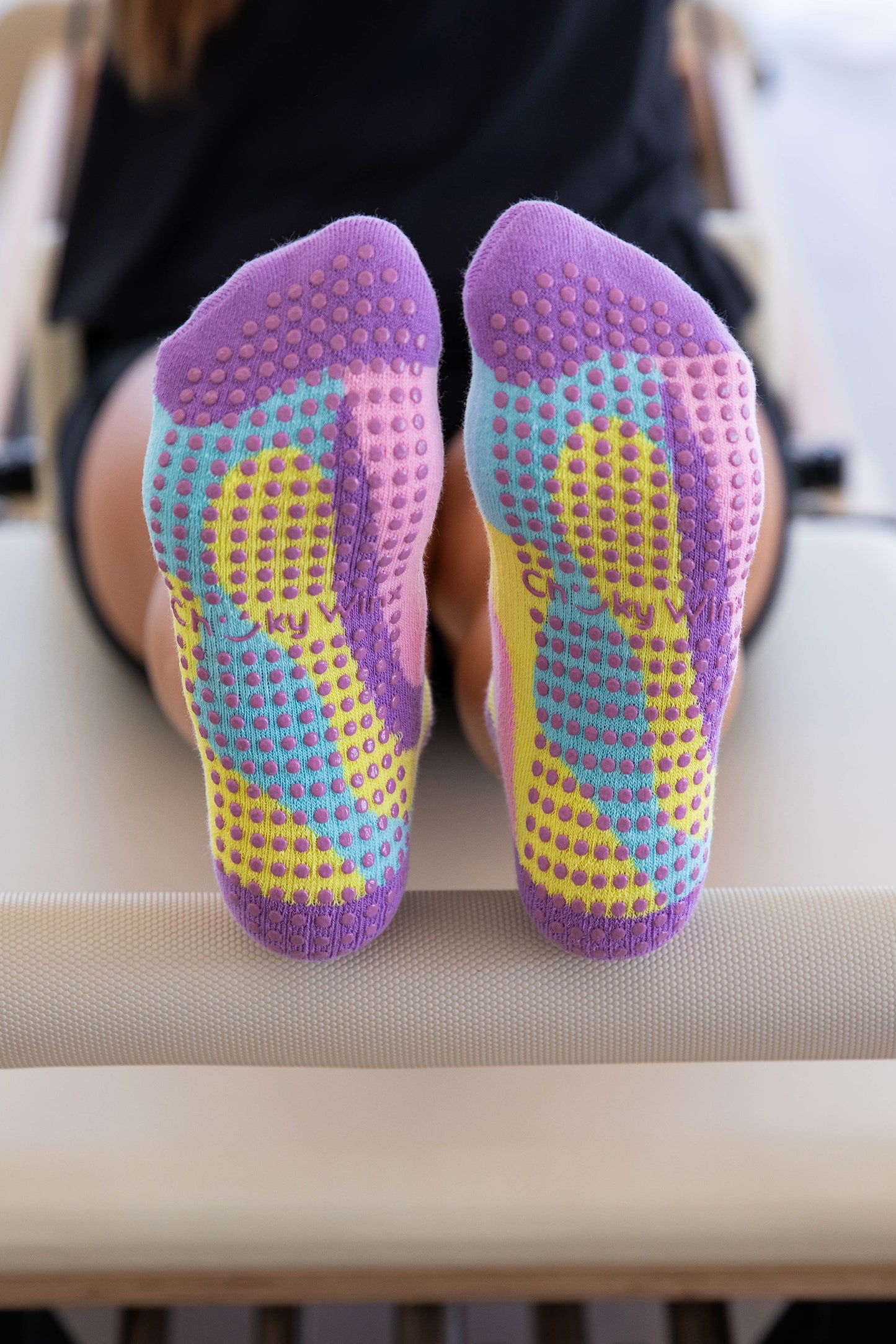 Rainbow Swirl Grip Socks