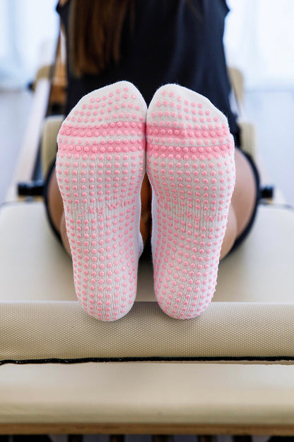 White Ankles Grip Socks