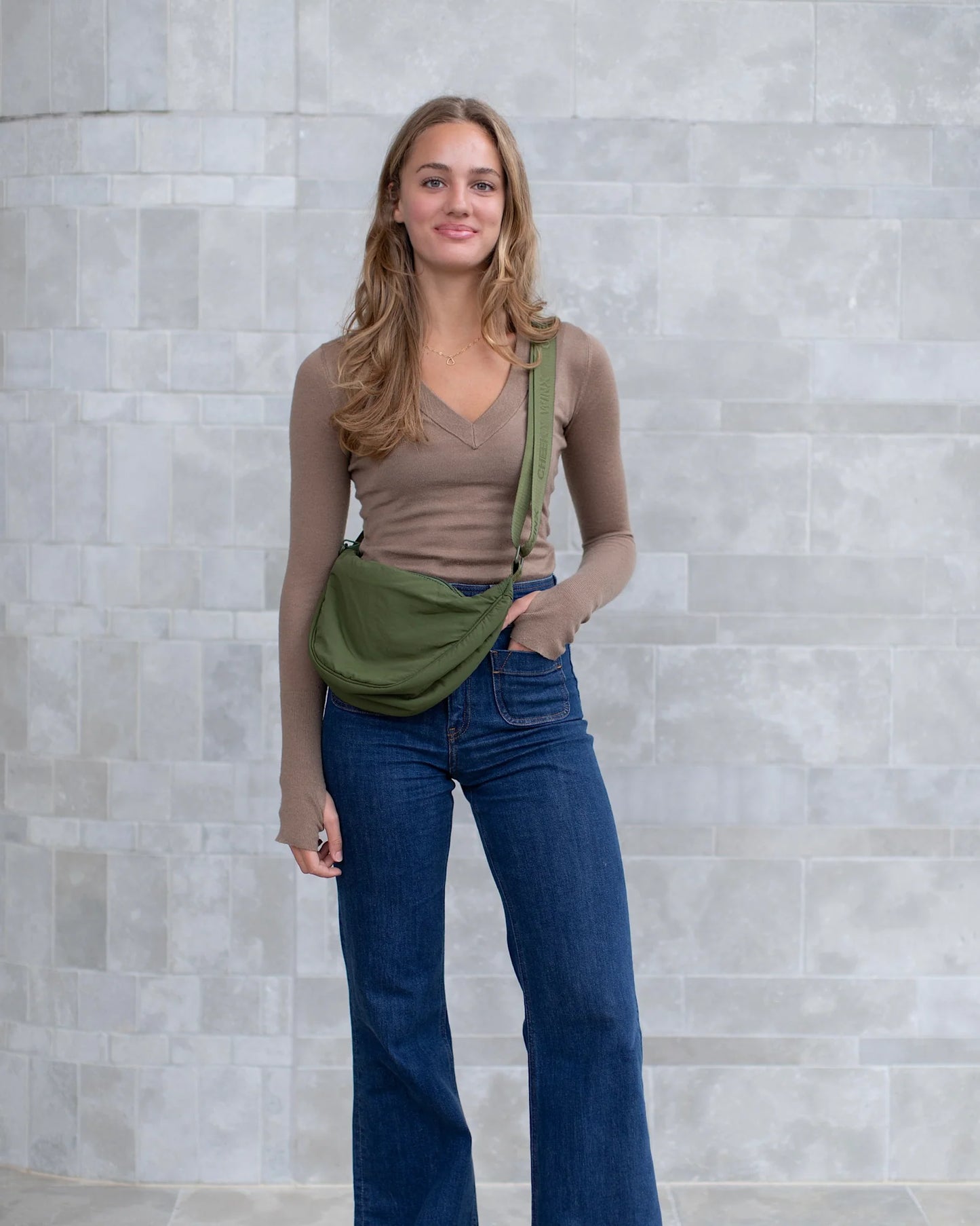 Khaki Crossbody Bag