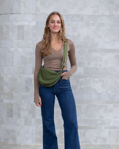 Khaki Crossbody Bag