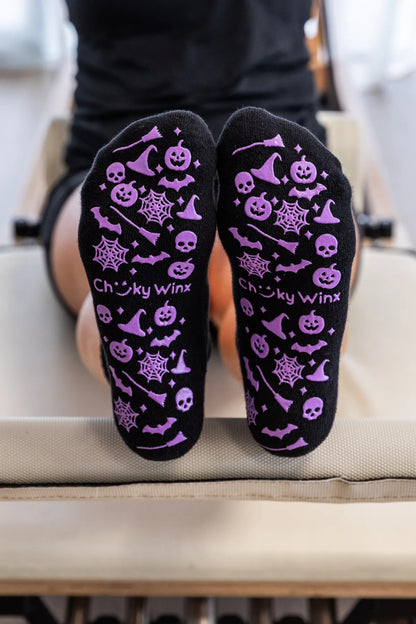 Crew Pumpkin Web Grip Socks