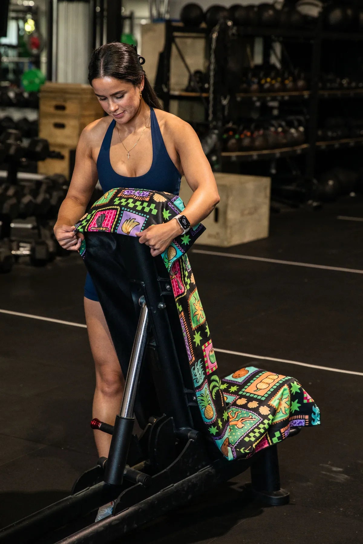 Hooded Black Tropics x Nakari Studio Gym Towel