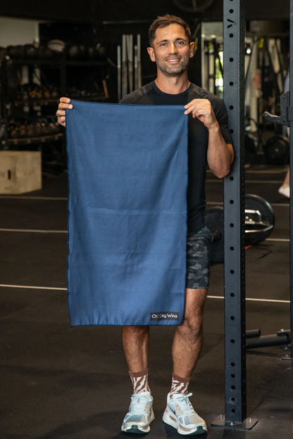 Navy Stripe Gym Towel