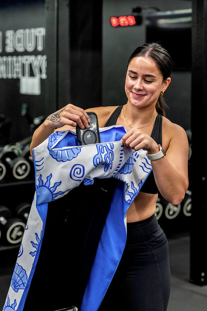 Hooded Mediterranean Sea Gym Towel