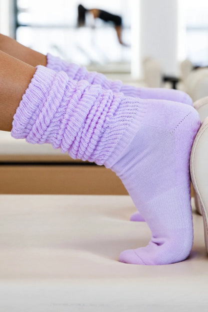 Scrunch Purple Grip Socks